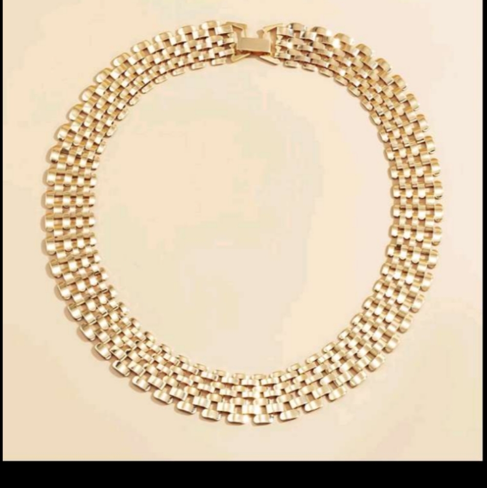 Exaggerated CUBAN CHUNKY THICK CHAIN GOLD NECKLACE - Picture 2 of 5